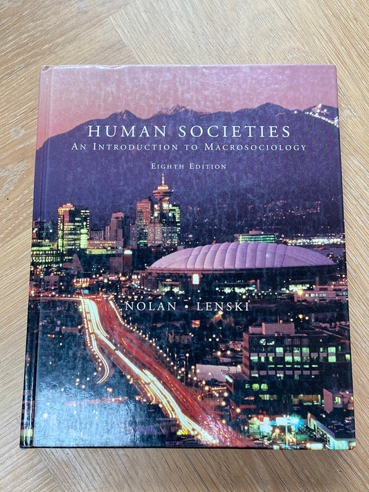 Human Societies: an introduction to macrosociology